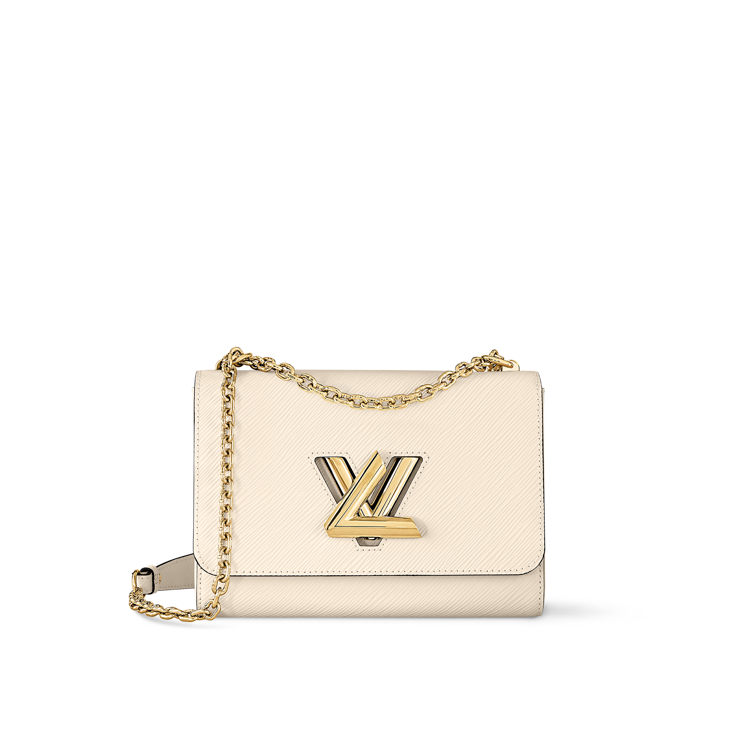 Twist MM Chain Bag Luxury Epi Leather White LOUIS VUITTON